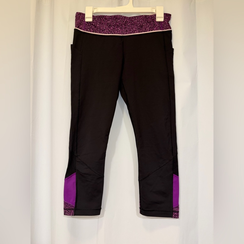 LuluLemon Black Purple Capri Leggings